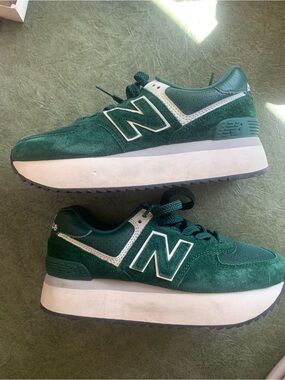 New Balance Green Platform Sneakers